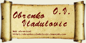 Obrenko Vladulović vizit kartica